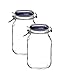 Bormioli Rocco Fido Square Jar with Blue Lid, 67-3/4-Ounce (2)