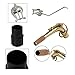 Yibuy Alto Saxophone Bend Neck w/Plastic Plug 4mm Round Jack Music Holder Silver & Golden & Black