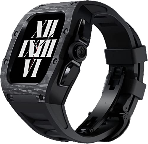 Bracelet fibre de carbone Apple Watch Series 8 7 6 5 4 SE 45 mm 44 mm mod kit robuste