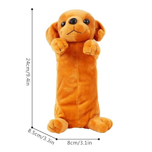 Image of Minache Women Animal Dog Plush Stationery Pouch Pen Pencil Case Ladies Cosmetic Bag