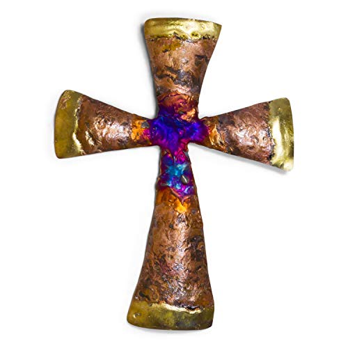 Tumia LAC Croce - Decorazione da parete in metallo riciclato - 11 cm - fatta a mano