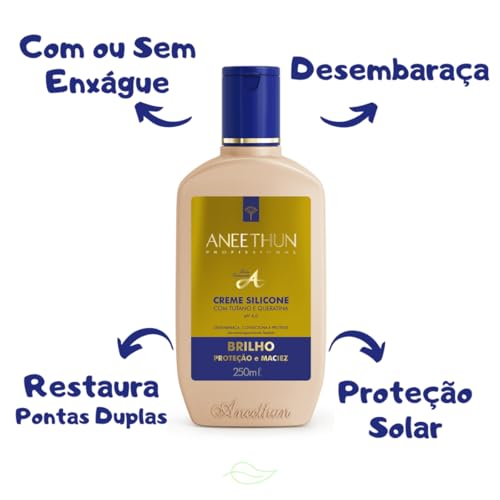 Kit Aneethun Liss System Shampoo Disciplinante 300ml e Máscara 250g, Creme de Silicone Linha A 250ml