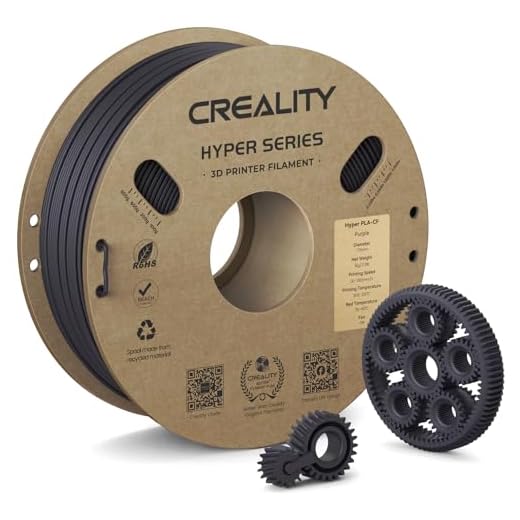 Creality Hyper PLA-CF 3D Printer Filament, 1.75mm Carbon Fiber High Speed PLA 50-300mm/s Matte Texture, Increased Strength, Better Heat Resistance, More Stable, 1kg(2.2lbs) Cardboard Spool, Purple