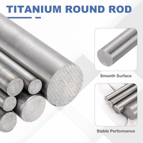 QUARKZMAN Titanium Rundstab 0.91 Durchmesser (23mm) 4 Länge GR2 Metall Massiv TA2 Titanium Rundstab Stange Für Modellflugzeug Auto Schiff DIY Basteln