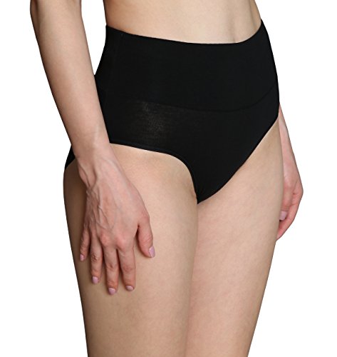 Image of Innersy Women's 5 Pack High Waist Tummy Control Solid Color Cotton Briefs Panties