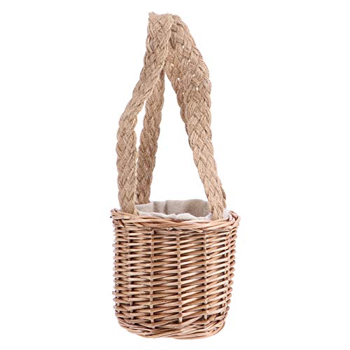 Cesta de flores BesPORTBLE, vintage, retrô, para casamento, dama de honra, salgueiro feito à mão, ce