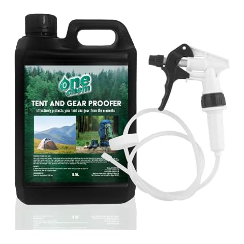 One Chem - Tent and Gear Waterproof 2.5 Litre Spray - Long Hose Trigger - Effectively Protects Tents From The Elements Cover