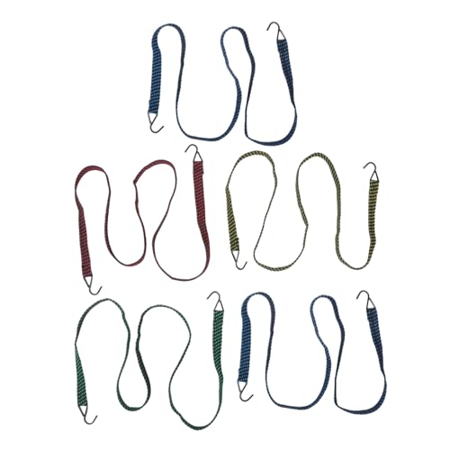 SUPVOX 5pcs Elastic Tie Rope with Hook Motorcycle Luggage Straps Cargo Elastic Straps Tarps Tie Down Ropes Luggage Tie Down Ropes Hooks for Heavy Duty Bungee Cords Latex Silk
