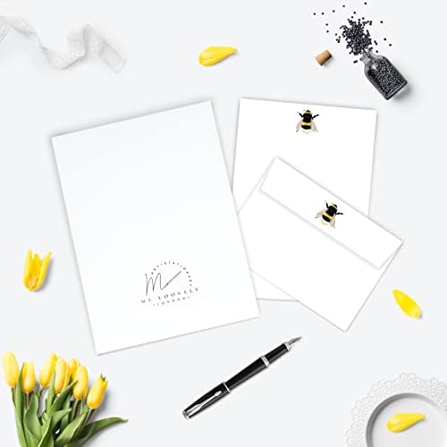 Me Loovely Bumble Bee Letter Writing Paper and Envelopes A5 Size Letters Papers Stationery Supplies for School Home & Office (Pack of 10 Letters and Envelopes with Gift Envelope)