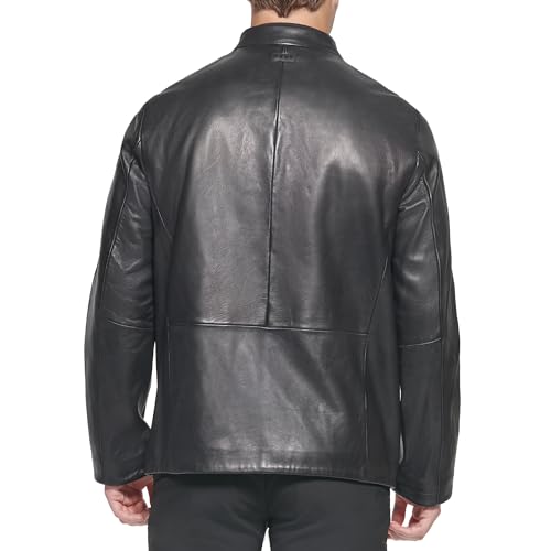 Image of DKNY Men's Modern Lamb Leather Racer Jacket