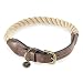 Embark Pets Zion Dog Rope Collar - Made from 100% Cotton (Large, Beige)