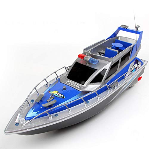 Preisvergleich Produktbild NANE Rc Polizeiboot Ferngesteuertes Boot Polizeischiff Rennboot Küstenwache,Blau