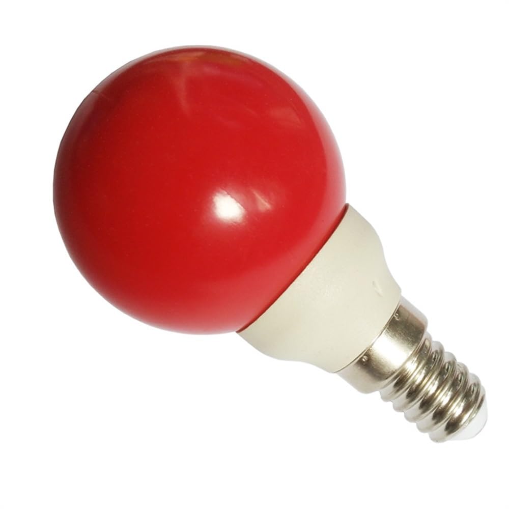 Ampoules LED décoratives E14 (Lot de 20), culot E14, AC100V-250V, Ampoules à lumière Verte/Rouge/Bleue/Jaune monochromes.