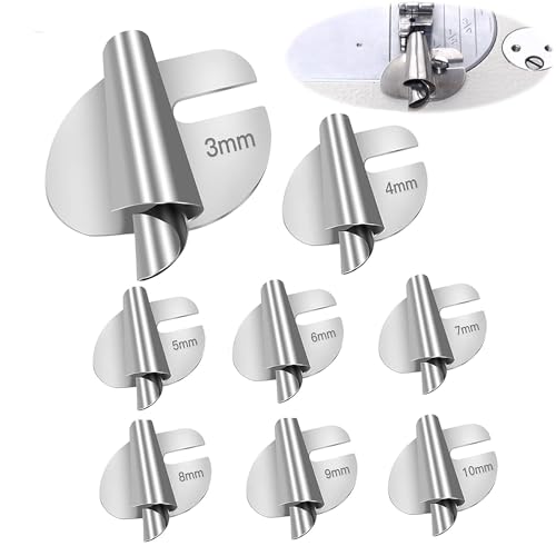 EBQOSK Sewing Rolled Hemmer Foot, 3-10mm Hemming Foot for Sewing Machine - 8 Sizes Wide Spiral Stainless Steel Rolled Hem Foot Tool for Household Industrial Sewing Machine Supplies