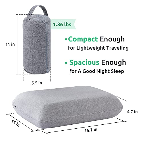 Uttu Camping Pillow, Cooling Gel Memory Foam, Portable Travel Pillow With A Storage Handbag For Car Camping/Backpackers, Washable Pillowcase #TOP3