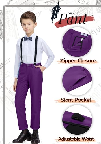 Image of YuanLu Boys Suit Dress Clothes Ring Bearer Outfit Homecoming Dresses Boy Vest and Pants Set for Kids Wedding Tuxedo Suits