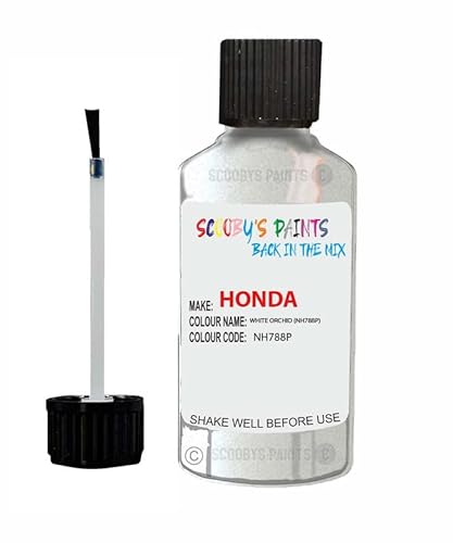 Scoobys Paints Back In The Mix White Orchid Touch Up Paint For Honda Jazz Nh788p 2011-2018 30Ml Bottle Brush Scratch Stone Chip Repair Pen