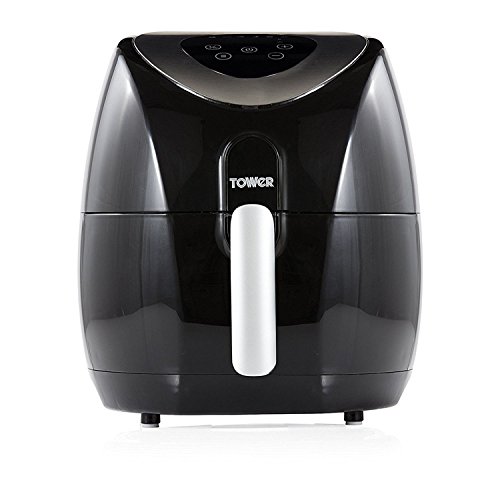 Tower Air Fryer with Rapid Air Circulation System, VORTX Frying Technology, 60 Minute Timer and Adjustable Temperature Control for Healthy Oil Free or Low Fat Cooking, 1500 W, 4.3 Litre, Black