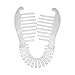 Flexible Interlocking Banana Clip Clincher Interlocking Two Sides Hair Comb - White