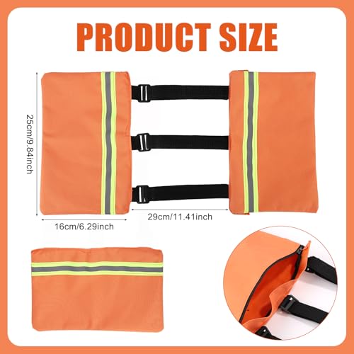 Image of RV Sewer Weight Bag, 600D Oxford Cloth Camper Trailers Sewer Support Bag RV Hose Fastening Device with Reflective Strip RV Sewer Weights Hold Down Accessories, Reduce Accidental Spillage (Orange)