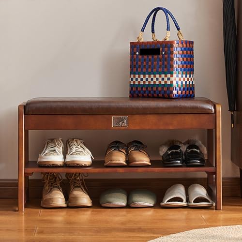 Banc à chaussures en bois avec coffre de rangement rabattable et assise rembourrée moderne
