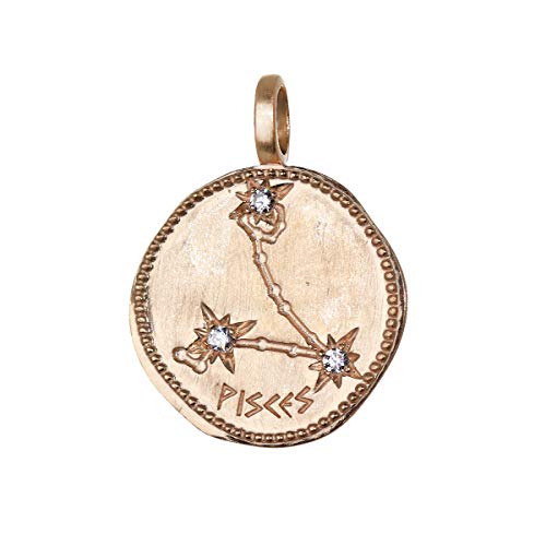 NKlaus Fische Sternzeichen Vergoldet mit 18k Gold 16mm Kettenanhänger Horoskop Zodiak 1685