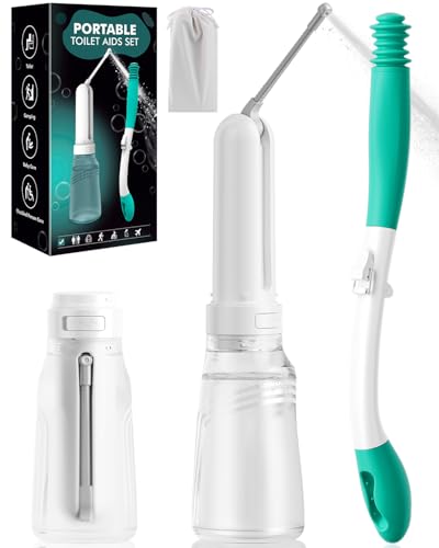 Portable Bidet Toilet Aid Wiper Tool Set for Travel - 400ML Bottle - 800mAh - 3 Pressure Modes - IPX7 Waterproof - Compact Design with Dust Bag for Daily Cleaning & General Use