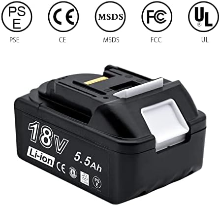 AKKOPOWER Replacement Battery 18V 5500mAh Li-Ion Battery Compatible with BL1850 BL1815 BL1830 BL1840 18V 5.5Ah Battery with LED Indicator