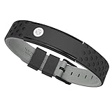 ProExl 9K Sports Golfers Magnetic Bracelet, Swim, Shower, Surf, Wear it Everyday (Black-Gray)
