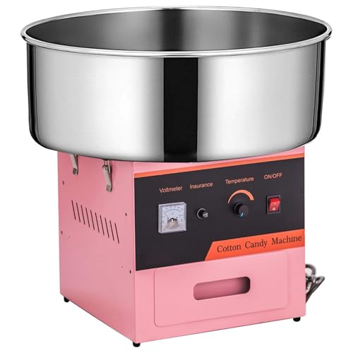 110V Commercial Cotton Candy Machine Electric Cotton Candy Floss Maker with Sugar Scoop Perfect for Home, Kids Birthday, Carnival, Family Party, Pink
