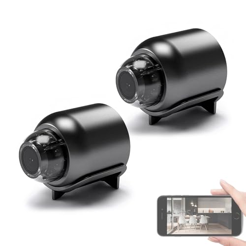 Mini WiFi Camera HD, Cat Eye Security Camera, 1080P Compact Mini Camera with Night Vision, Motion Detection, Remote Monitoring for Home, Office, Car (2pcs)
