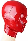 ZYDHHP BDSM Vollständig Geschlossenes Erstickungs-Rollenspiel Sexy Latexmaske Fetisch Halloween-Party Sklave Folter Bondage Kopfschmuck Mit Reißverschluss Sexspielzeug Für Männer Und Frauen,XL,Red