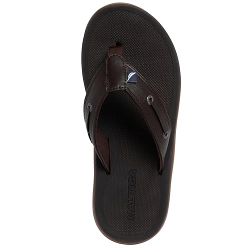 Image of Nautica Men's Flip Flop Shower Sandals Slides - Comfortable Waterproof Beach Footwear Slip-On Thong (Medium /Wide Width)