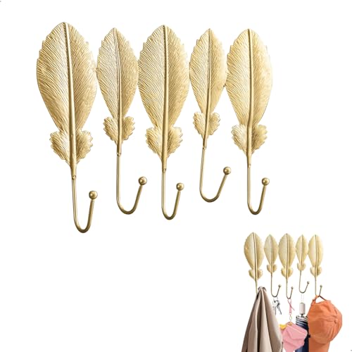 Lemgyiamz Perchero Dorado Forma de Hoja