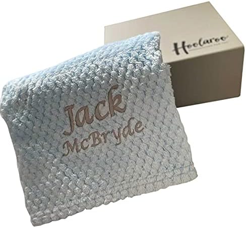 Hoolaroo Personalised Baby Blanket Embroidered Soft Baby Soft Breathable New Baby Gifts Baby Blanket Newborn Gift Blue Boy Present for Babies