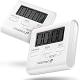 Digital Kitchen Timer (2 Pack), Fosmon Digital Display Kitchen Timer Cooking Baking Count Down Up Clock - Big Digits, Loud Alarm, Magnetic Backing, Foldable Stand, Hanging Loop