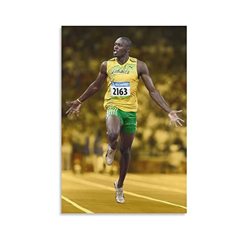 Usain Bolt Póster de Sprinter (7) Póster decorativo de lienzo para pared (20 x 30 cm)