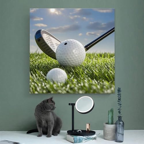 Toile murale abstraite déco salon impression canvas balle de golf - 4