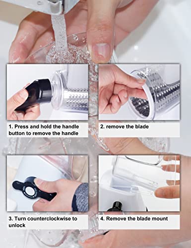 Rotary Cheese Grater,3 In 1 Multi-Functional Mandoline Vegetable Shredder,Slicer With Strong Suction Base, 3 Drum Blades In Set (White & Black) #TOP5