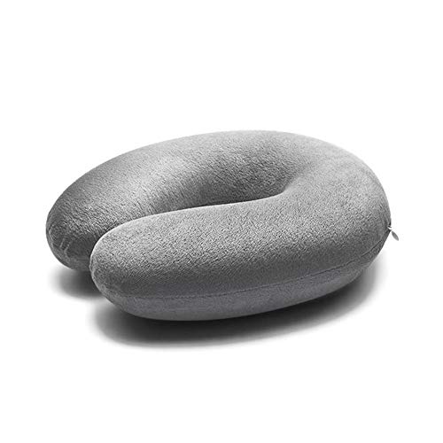 GUOQY Travel Pillow Memory Foam Neck Support en un Tren, avión, automóvil, autobús o Mientras se está de Camping - Cómodo cojín en Forma de U. Soporte de Cuello Almohada de avión Cover