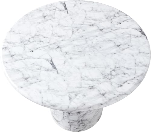Meridian Furniture 700White-T Cosenza Collection Art Deco 36" Indoor/Outdoor Concrete Dining Table with White Marble Finish, 36" W x 36" D x 30" H, White by Meridian Furniture - Image 6