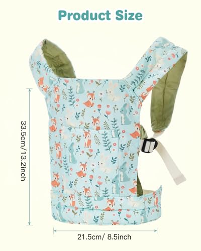 Lictin Baby Doll Carrier, Front and Back Doll Accessories Carrier for Little Girls, with Adjustable Straps for Stuffed Animal Reborn Baby Doll