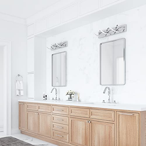 Image of Aiwen Modern LED Bathroom Vanity Lights, 1-Light Aluminium Stainless Steel Unique Spiral Design Wall Lighting Fixture, Bathroom Sconces Wall Lighting for Living Room Entryway Bedroom Wall Sconce