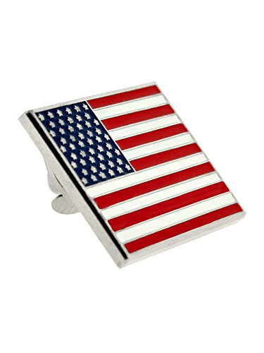 Pinmart American Flag Lapel Pin – Made In The Usa - Nickel Plated Enamel Pin – Patriotic Rectangular United States Country Pin For Coats, Suit Jackets And Lanyards #TOP1