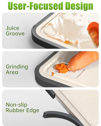 Image of Non Toxic Titanium Cutting Board for Kitchen, Food Grade Titanium Cutting Boards 2 in 1 Double Sides, Non Slip Cutting Mat (18 inchx16 inch + 16 inchx11 inch)
