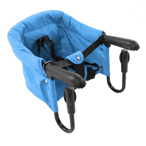 Cadeira Alta de Mesa, Cadeira Dobrável Compacta Com Gancho, para Bebês de 6 a 36 Meses (Azul)