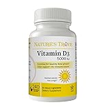 Vitamin D3 5000IU by Nature's Trove - 240 EZ Chew Tablets Cherry Flavor