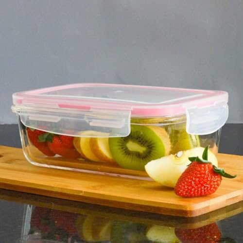 Kit 4 Potes De Vidro 1040 ML Hermético Marmita Com 4 Super Travas