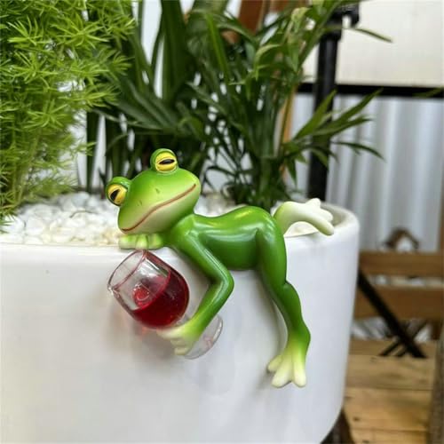 Miniteich Deko Für Draußen Frosch Garten Schwimmfrosch Brunnen Set...