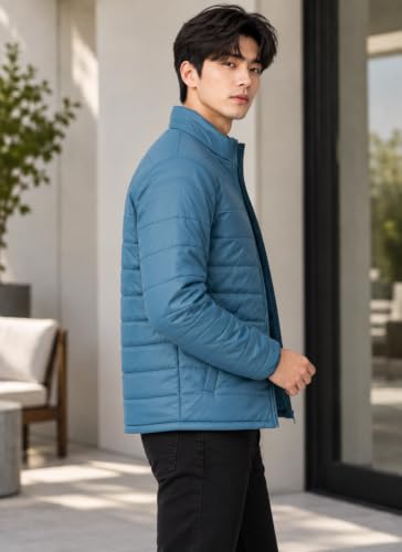 Image of TAGAS JACKET|mans Winter Puffer Jacket| Men's Solid Black Quilted Puffer Jackets | Lightweight Warm Winter Wear | Full Sleeve Front Zip Closure | Casual Outdoor Travel Jacket for Men